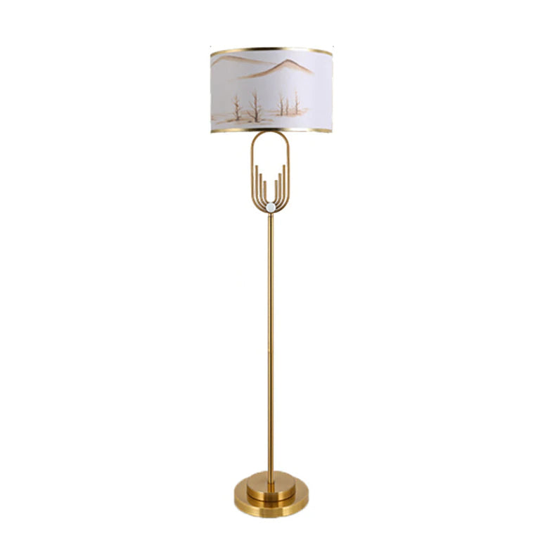 Mode Table Lamp Landscape Metal Fabric Bedroom Living Room