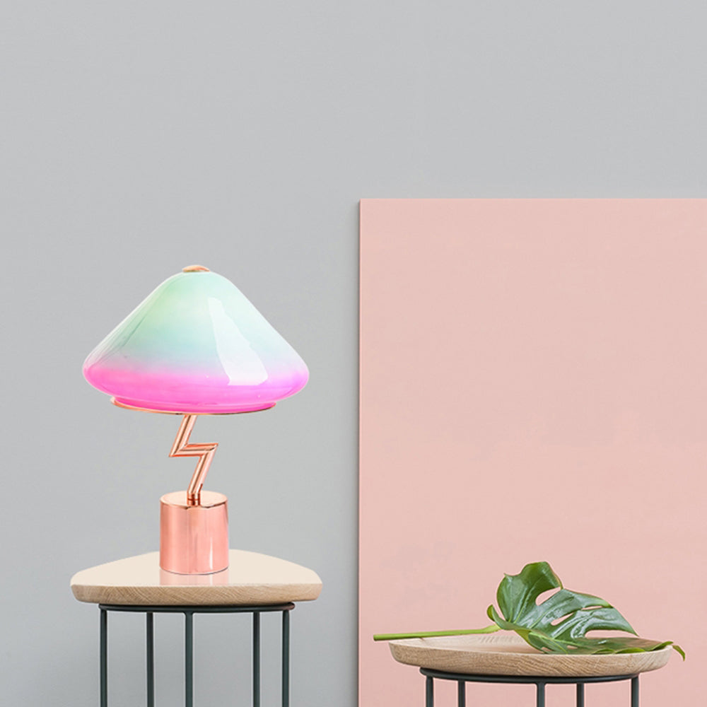 Yono Table Lamp Modern Cute Children's Glass Metal Mushroom Colourful Living Room