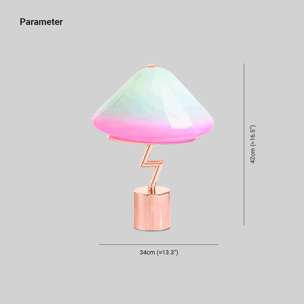 Yono Table Lamp Modern Cute Children's Glass Metal Mushroom Colourful Living Room