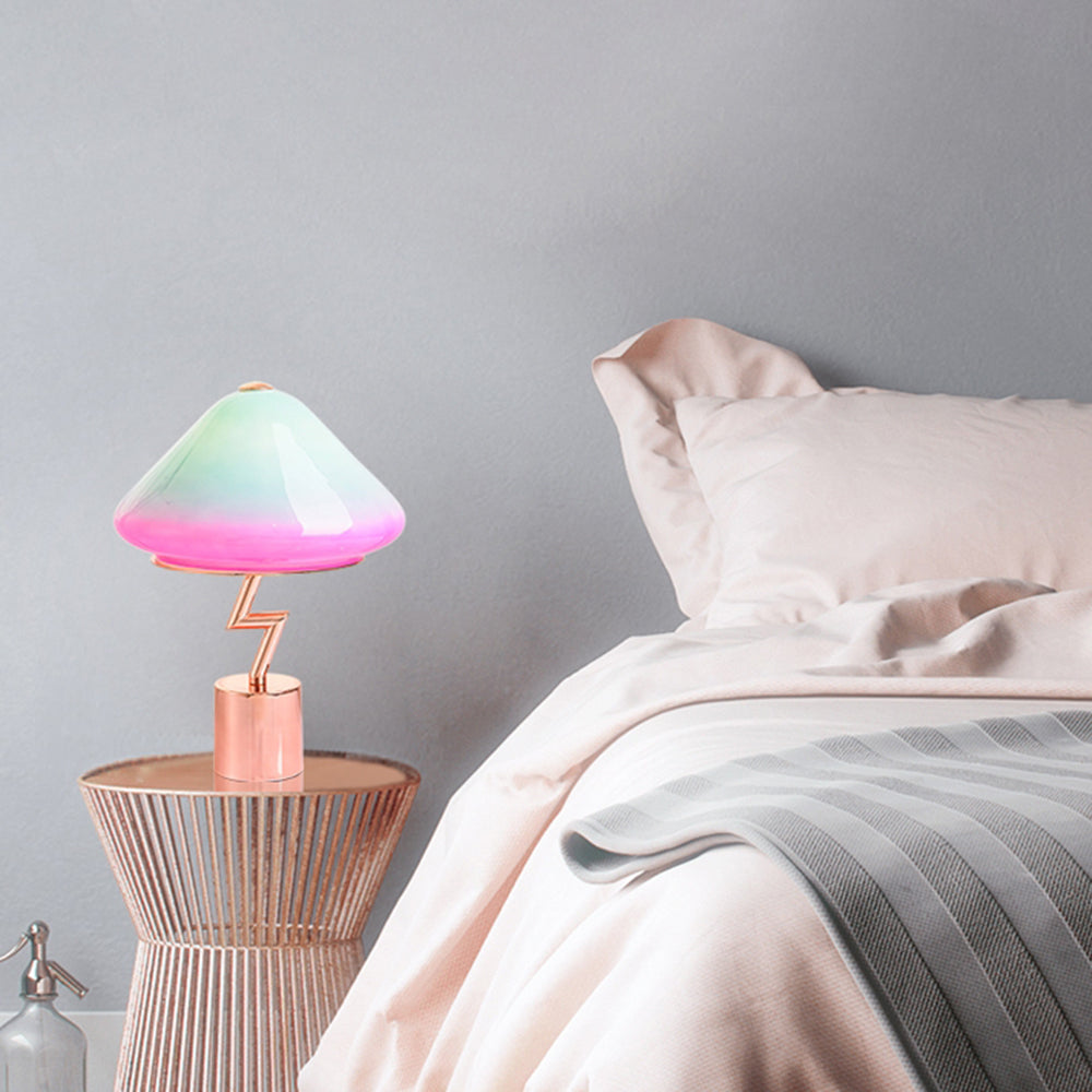 Yono Table Lamp Modern Cute Children's Glass Metal Mushroom Colourful Living Room