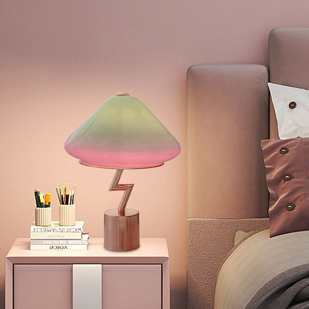 Yono Table Lamp Modern Cute Children's Glass Metal Mushroom Colourful Living Room