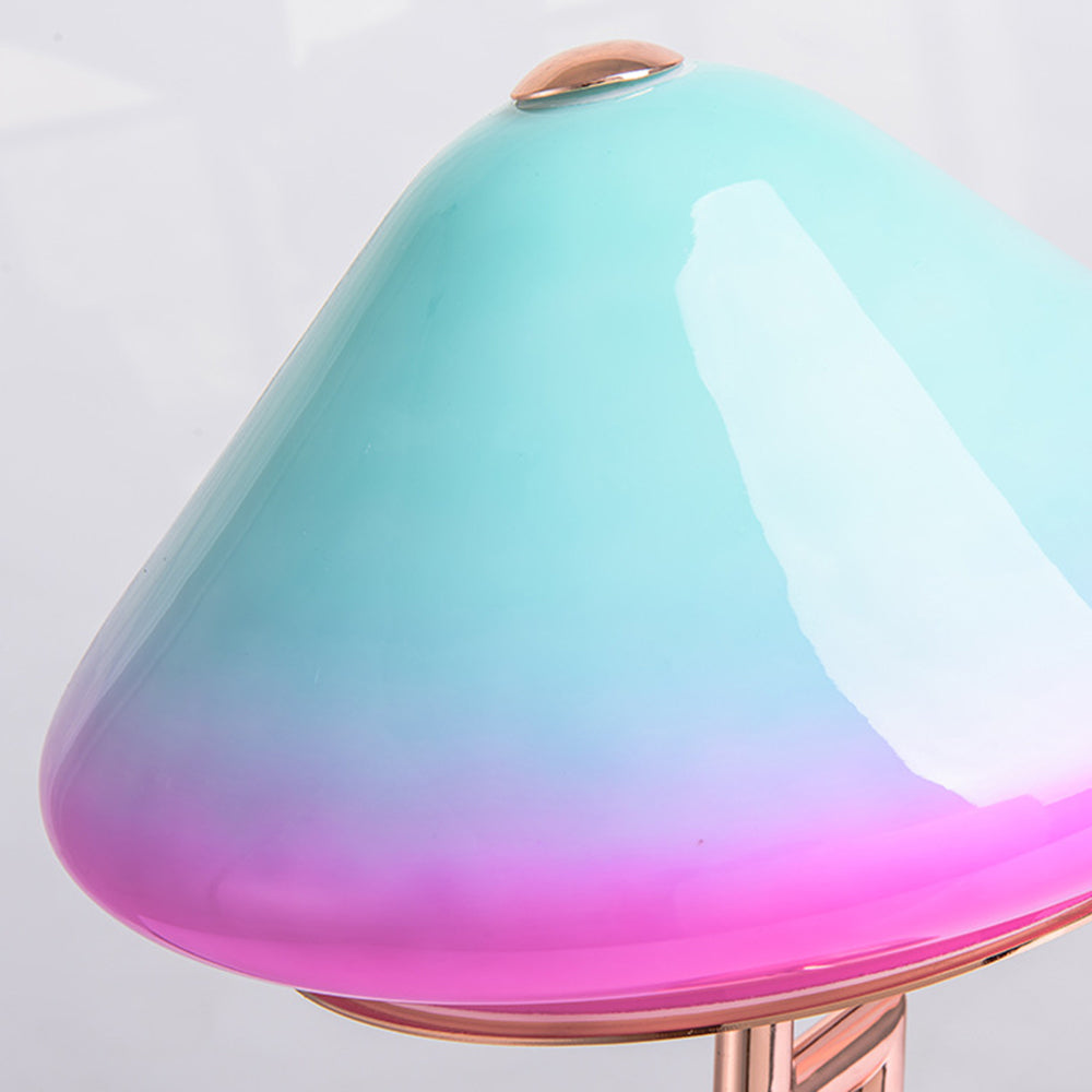 Yono Table Lamp Modern Cute Children's Glass Metal Mushroom Colourful Living Room
