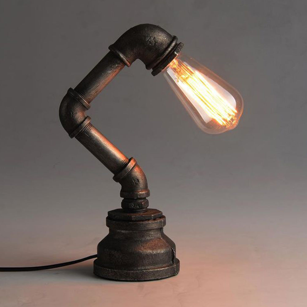 Mode Table Lamp Vintage Industrial Cylindrical Metal Glass Living Room