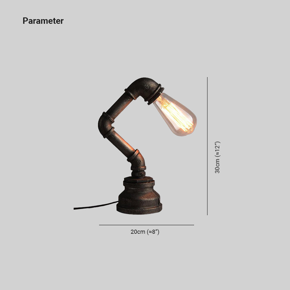 Mode Table Lamp Vintage Industrial Cylindrical Metal Glass Living Room