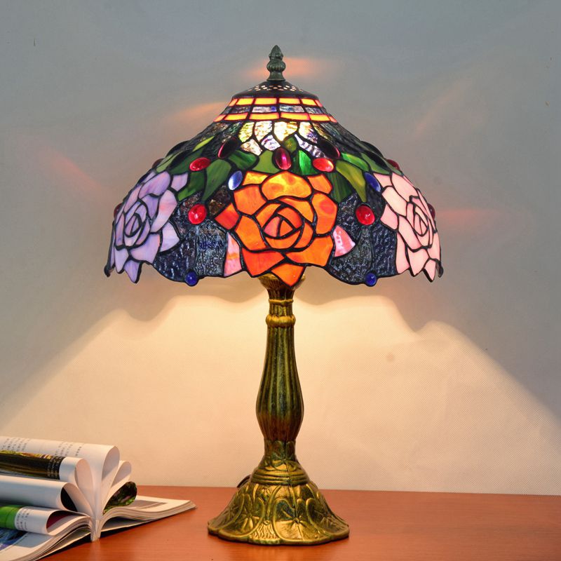 Mode Table Lamp Glass Dome Mid Century Multicoloured Living Room
