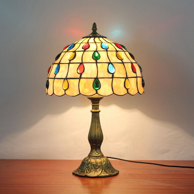 Mode Table Lamp Glass Dome Mid Century Multicoloured Living Room