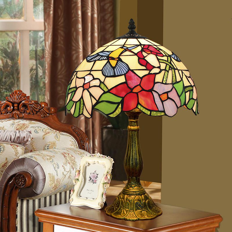 Mode Table Lamp Glass Dome Mid Century Multicoloured Living Room