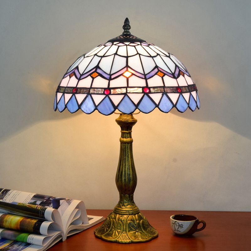 Mode Table Lamp Glass Dome Mid Century Multicoloured Living Room