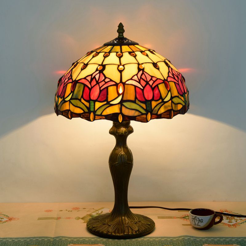 Mode Table Lamp Glass Dome Mid Century Multicoloured Living Room