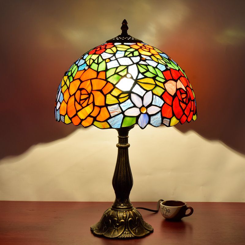 Mode Table Lamp Glass Dome Mid Century Multicoloured Living Room