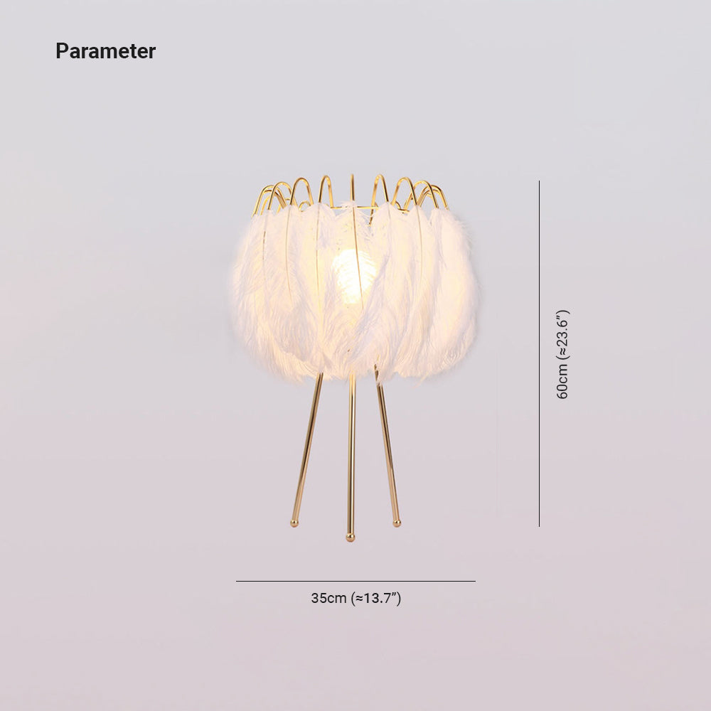 Yono Floor Lamp Artistic Tripod Feather Living Room Dining Room
