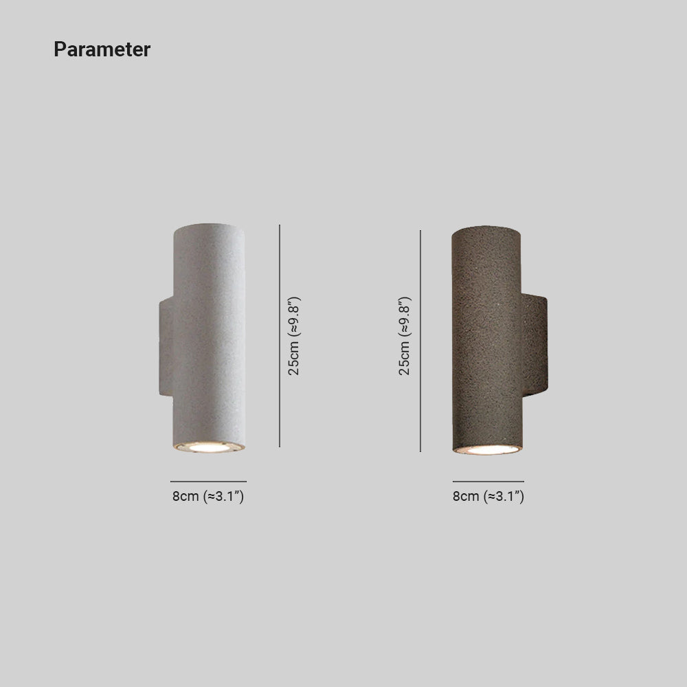 Edge Wall Lamp Minimalist Cylindrical LED Outdoor Garden Corridor Cement