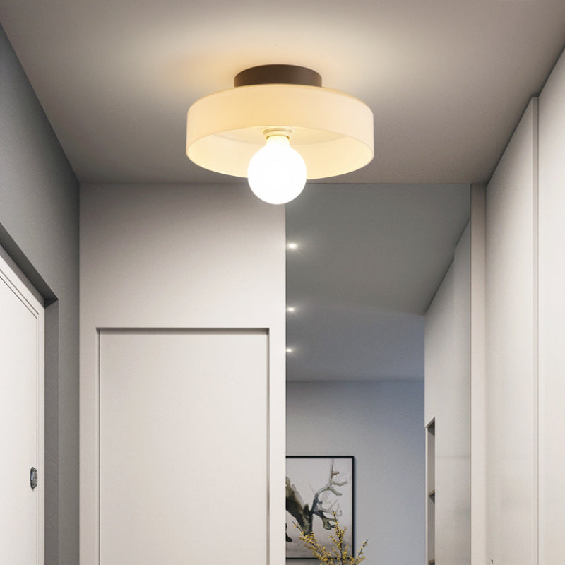 Halo Flush Mount Ceiling Light Modern Glass Metal Bedroom Colours