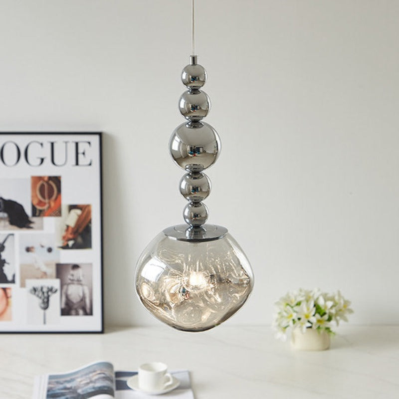 Mode Pendant Light Retro Metal Chrome Acrylic LED Bedroom Living Room