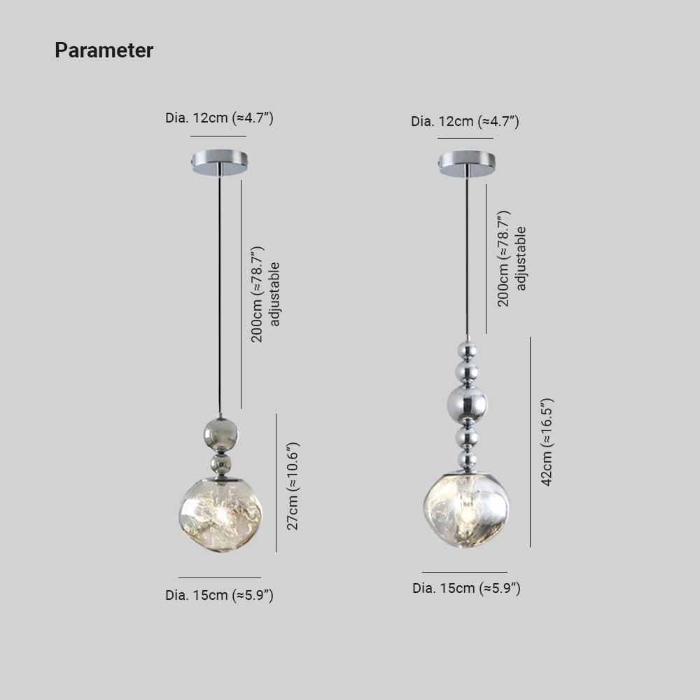 Mode Pendant Light Retro Metal Chrome Acrylic LED Bedroom Living Room