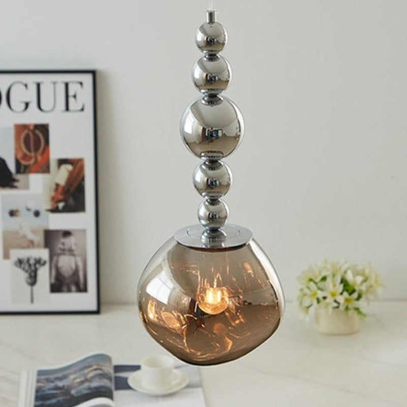 Mode Pendant Light Retro Metal Chrome Acrylic LED Bedroom Living Room