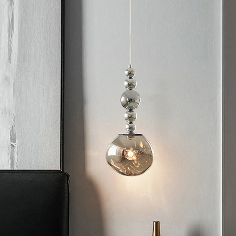 Mode Pendant Light Retro Metal Chrome Acrylic LED Bedroom Living Room