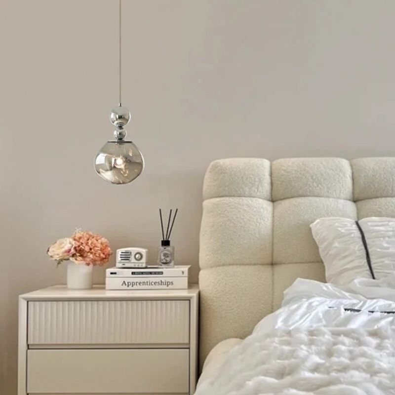 Mode Pendant Light Retro Metal Chrome Acrylic LED Bedroom Living Room