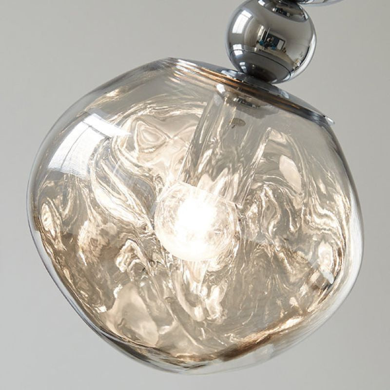 Mode Pendant Light Retro Metal Chrome Acrylic LED Bedroom Living Room