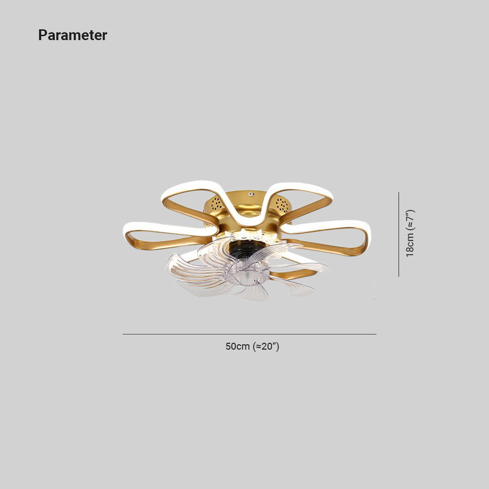Aura Ceiling Fan With Light 3 Colour Modern Living Room Bedroom