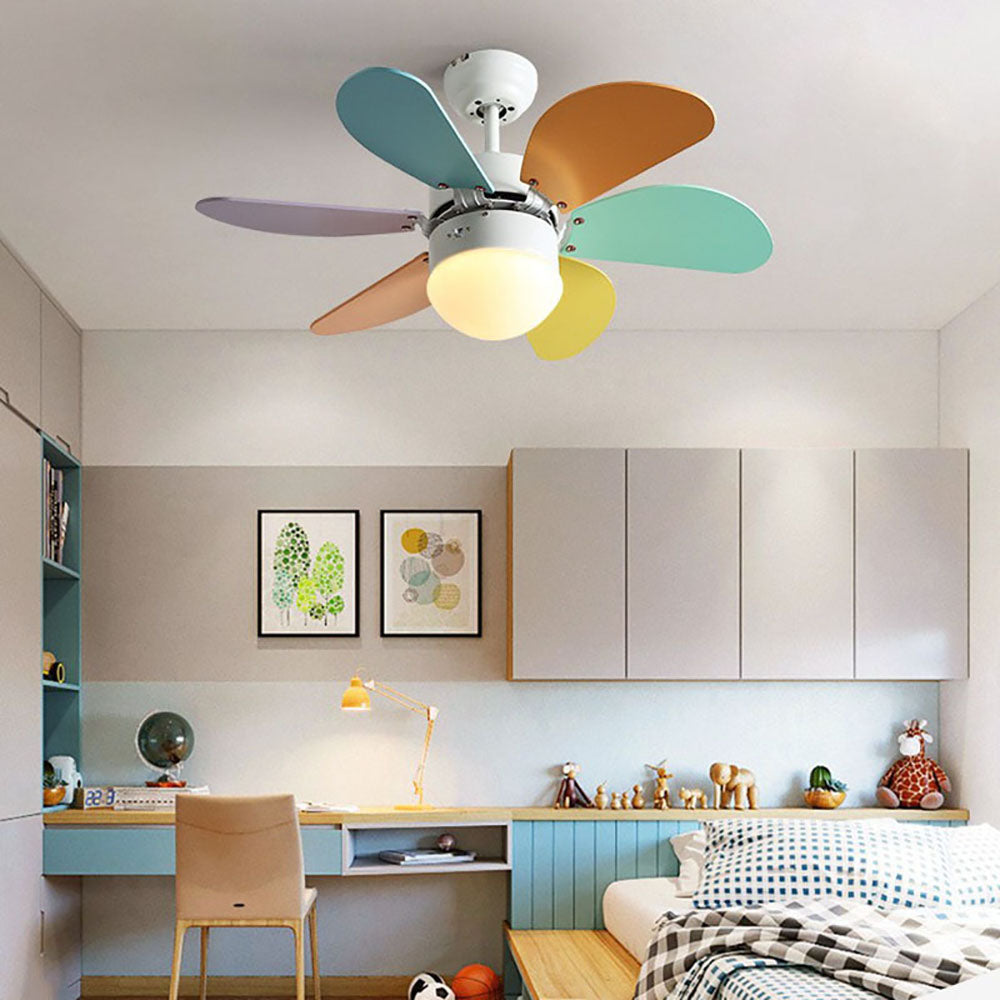 Halo Ceiling Fan With Light 5 Blades Round Modern Living Room