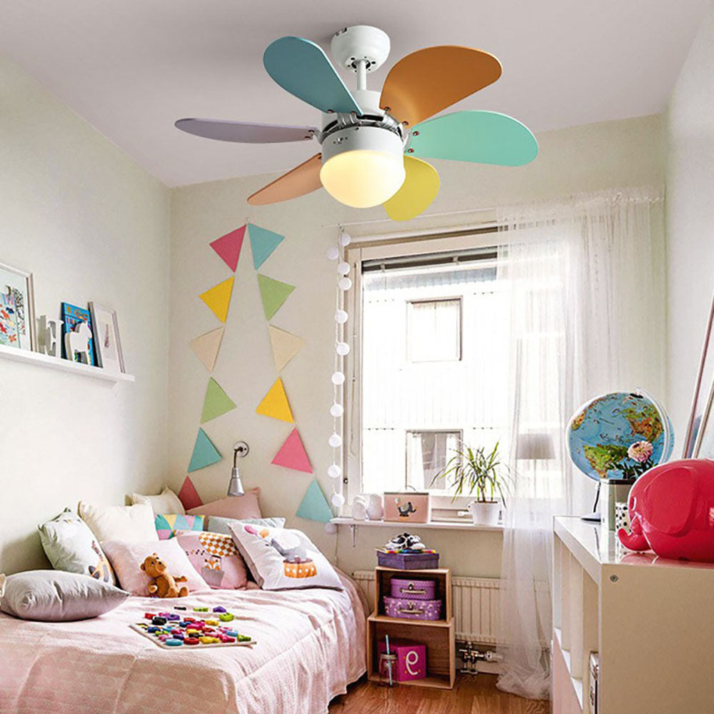 Halo Ceiling Fan With Light 5 Blades Round Modern Living Room