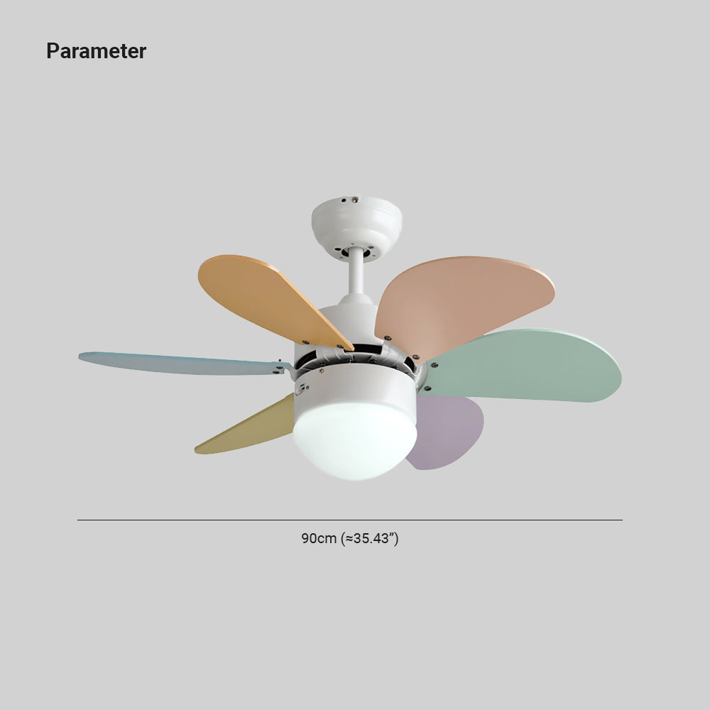 Halo Ceiling Fan With Light 5 Blades Round Modern Living Room