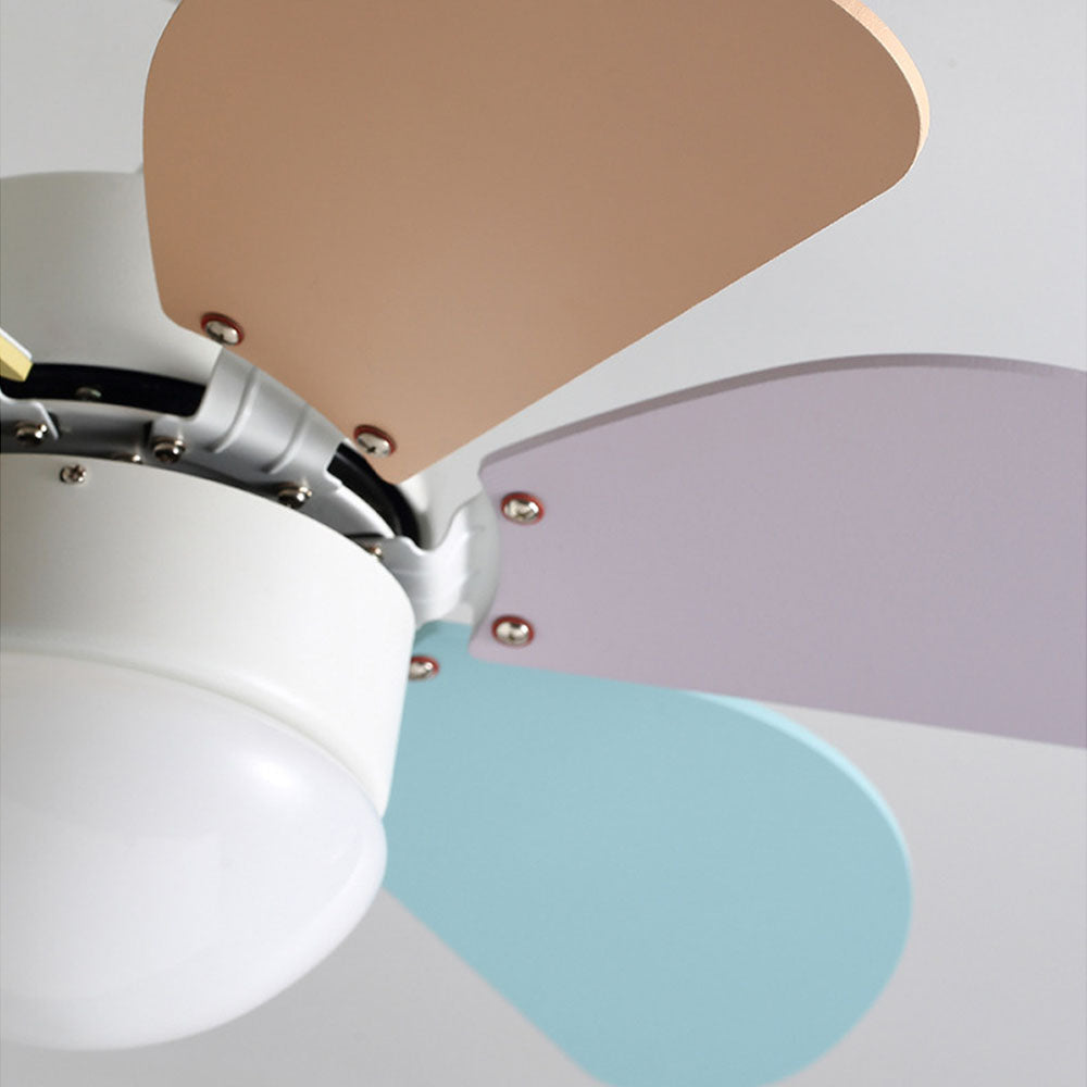 Halo Ceiling Fan With Light 5 Blades Round Modern Living Room