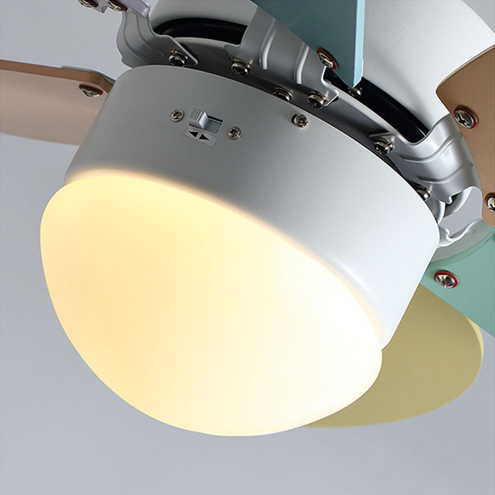 Halo Ceiling Fan With Light 5 Blades Round Modern Living Room