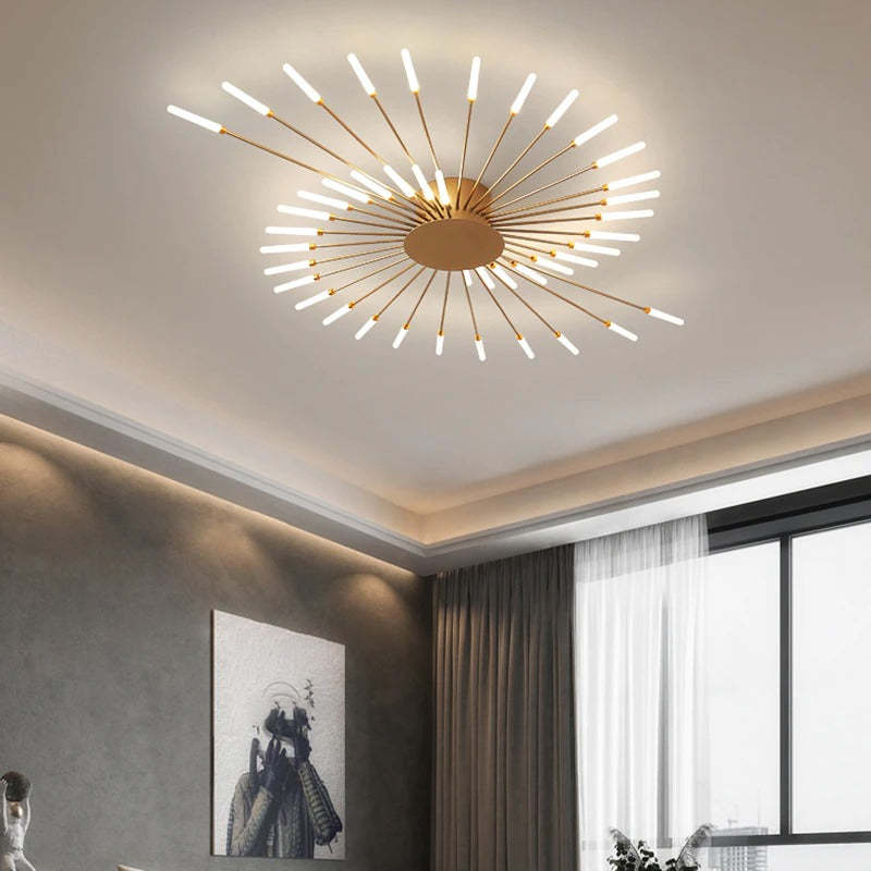 Aura Ceiling Light Recessed LED Fireworks Metal Living Room