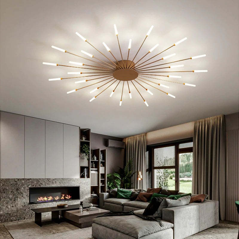 Aura Ceiling Light Recessed LED Fireworks Metal Living Room