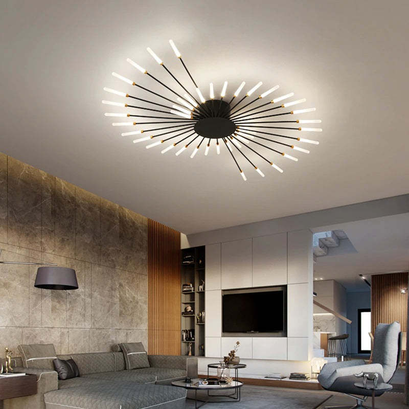 Aura Ceiling Light Recessed LED Fireworks Metal Living Room