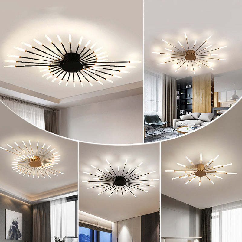 Aura Ceiling Light Recessed LED Fireworks Metal Living Room