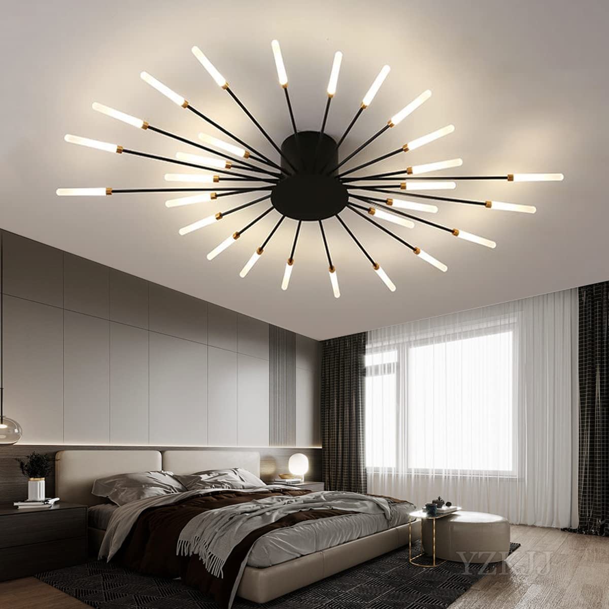 Aura Ceiling Light Recessed LED Fireworks Metal Living Room
