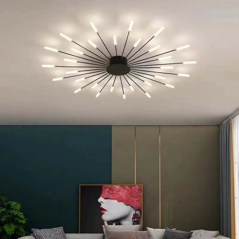 Aura Ceiling Light Recessed LED Fireworks Metal Living Room