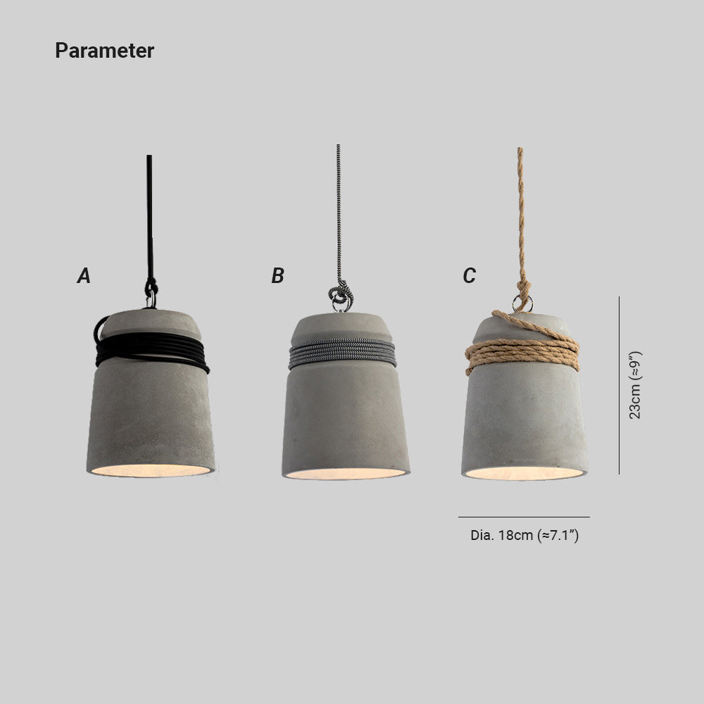 Mode Pendant Light Industrial Cement Metal Living Room Bedroom
