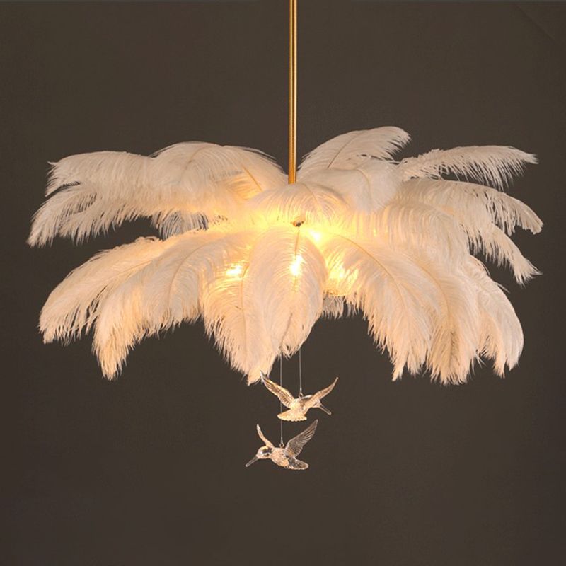 Yono Pendant Light Elegant Feather Contemporary Ostrich Bedroom