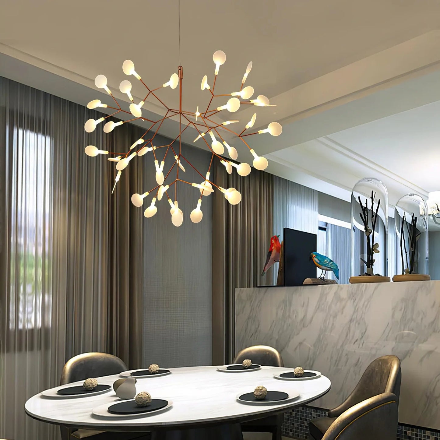 Aura Chandelier Exclusive Firefly Sputnik Art Deco Living Room Bedroom