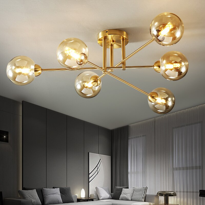 Mode Ceiling Light Industrial Globe Glass LED Living Room Dinning Room