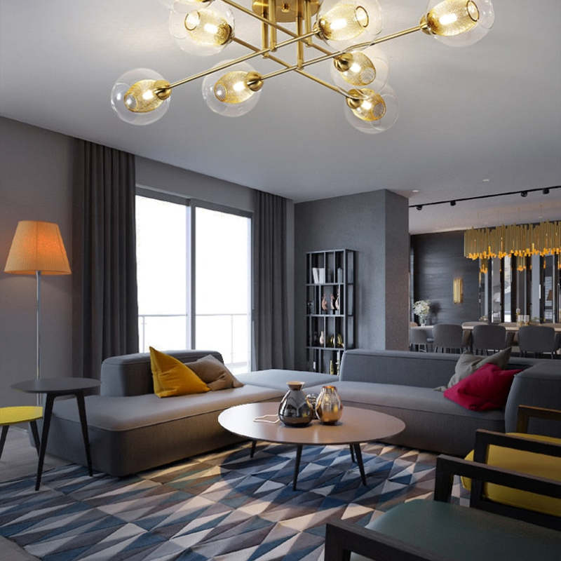 Mode Ceiling Light Industrial Globe Glass LED Living Room Dinning Room