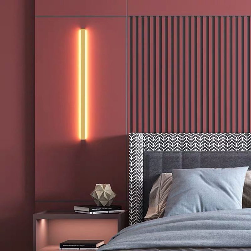 Elys Wall Lamp Minimalist Linear Metal Acrylic Bedroom Living Room
