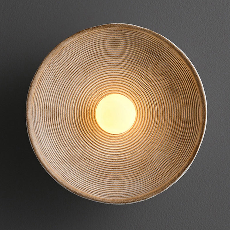 Noncu Wall Lamp Indoor Round Modern Wood Bedroom Living Room