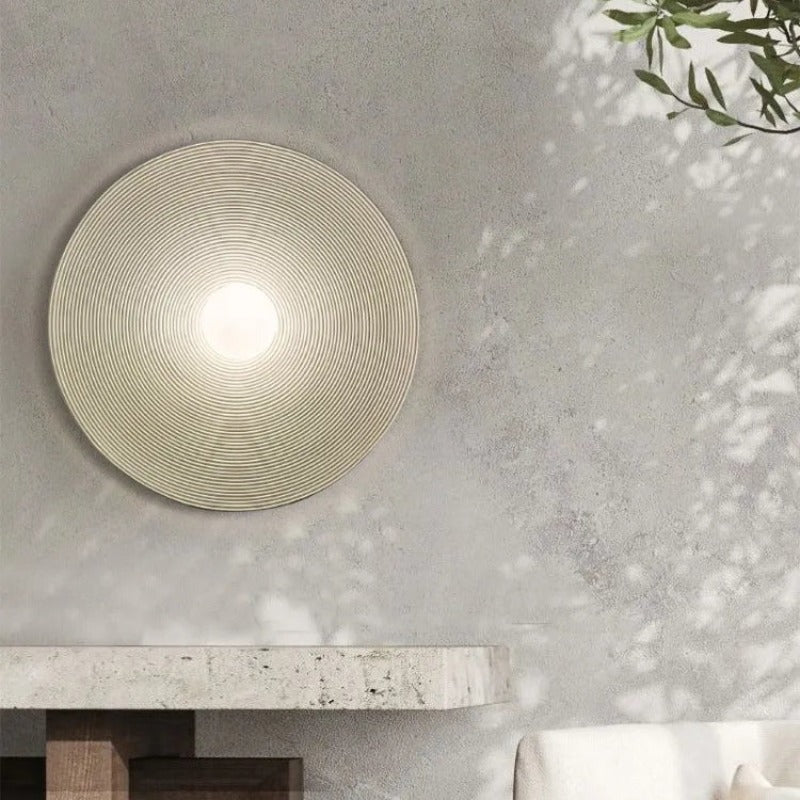 Noncu Wall Lamp Indoor Round Modern Wood Bedroom Living Room