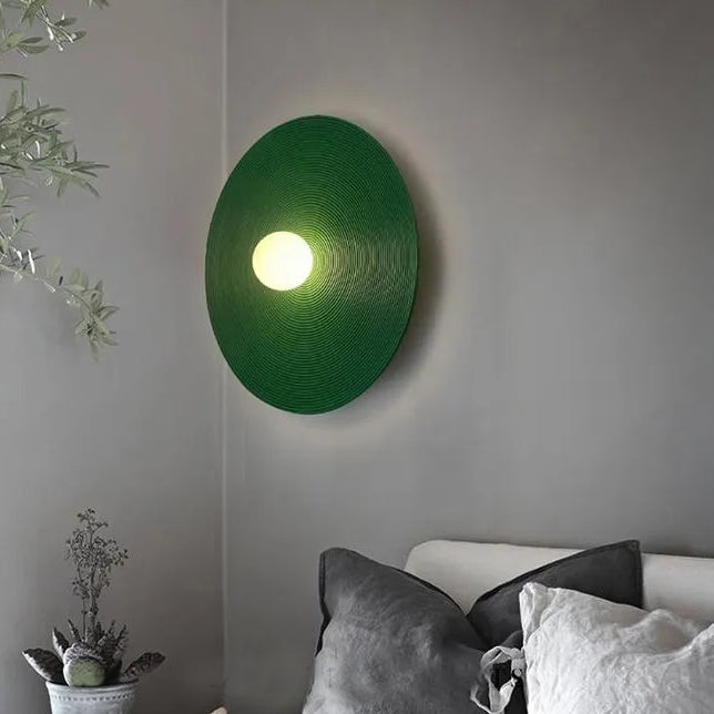 Noncu Wall Lamp Indoor Round Modern Wood Bedroom Living Room