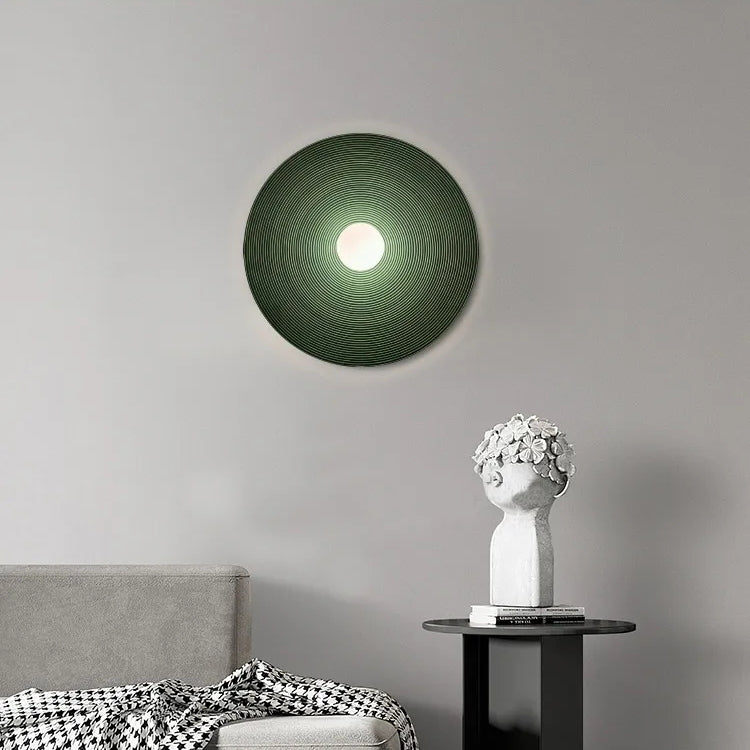 Noncu Wall Lamp Indoor Round Modern Wood Bedroom Living Room