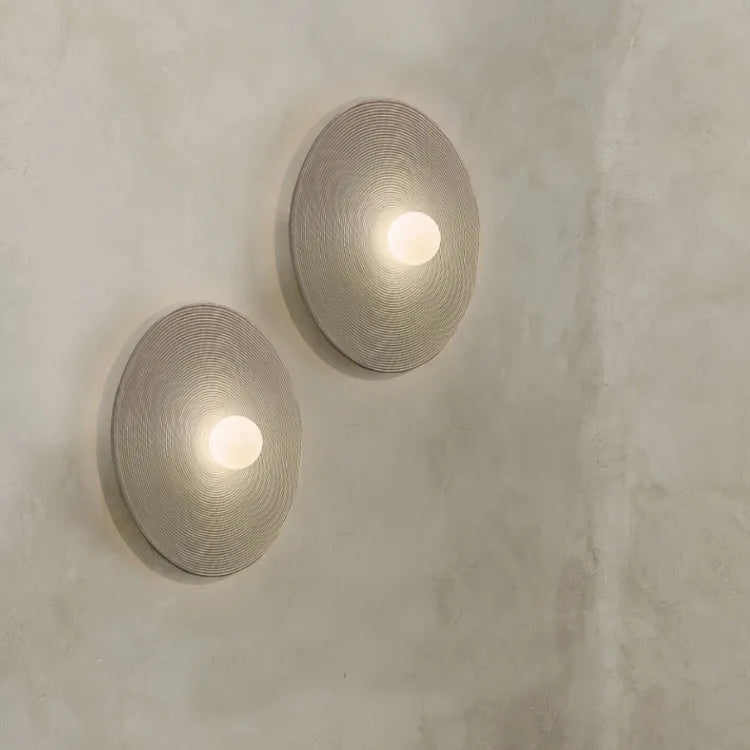 Noncu Wall Lamp Indoor Round Modern Wood Bedroom Living Room