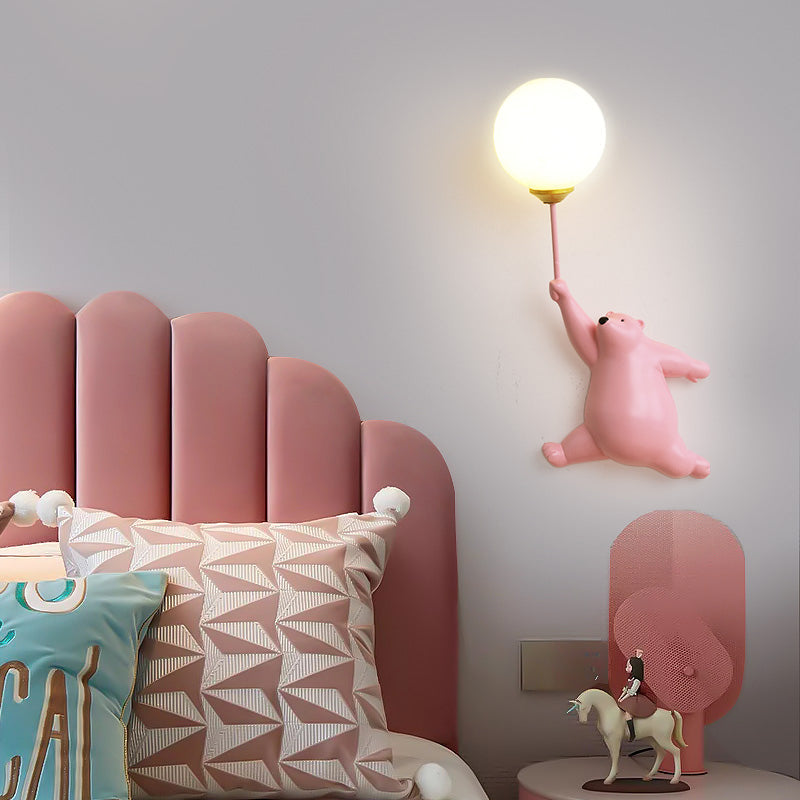 Yono Wall Lamp Balloon Bear Children's Room Resin Headboard Study