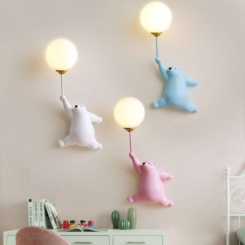 Yono Wall Lamp Balloon Bear Children's Room Resin Headboard Study