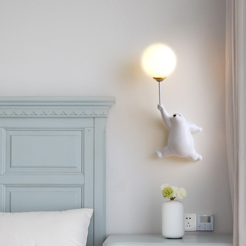 Yono Wall Lamp Balloon Bear Children's Room Resin Headboard Study
