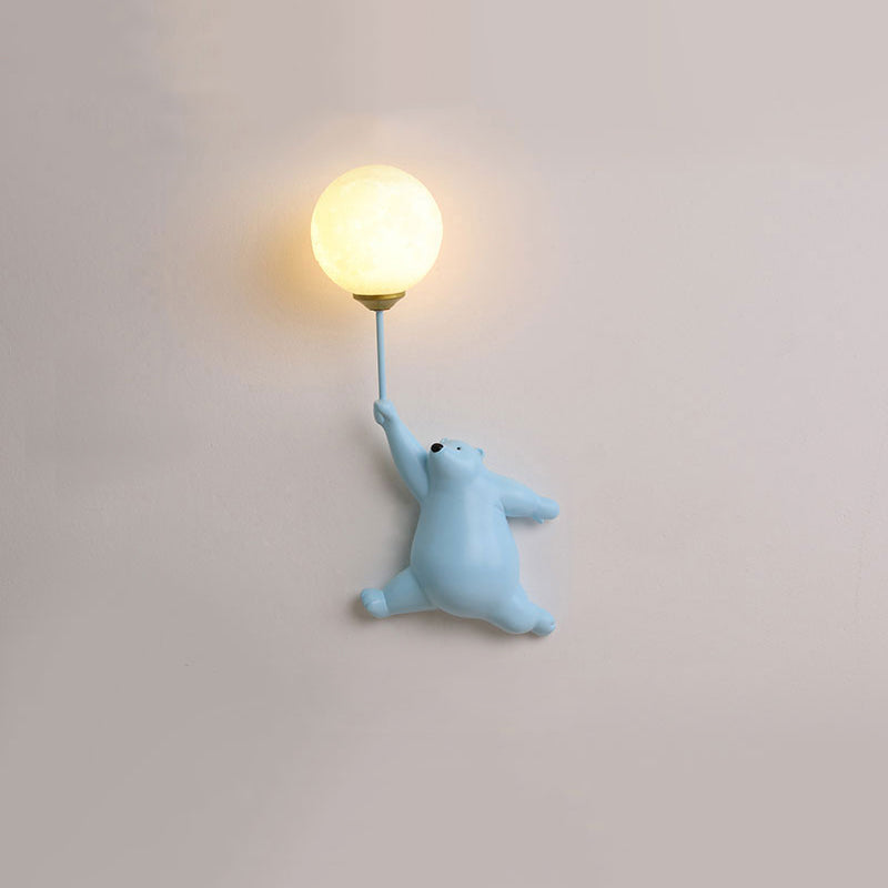 Yono Wall Lamp Balloon Bear Children's Room Resin Headboard Study